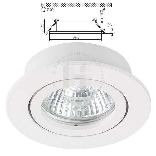 Svietidlo bodové DALLA CT-DTO50 22430 max. 50W GU5.3 12V IP20 biela