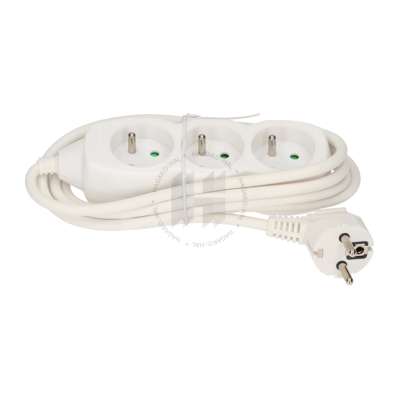 Kábel predlžovací P0315 3-násobný 3x1mm2 5m biely