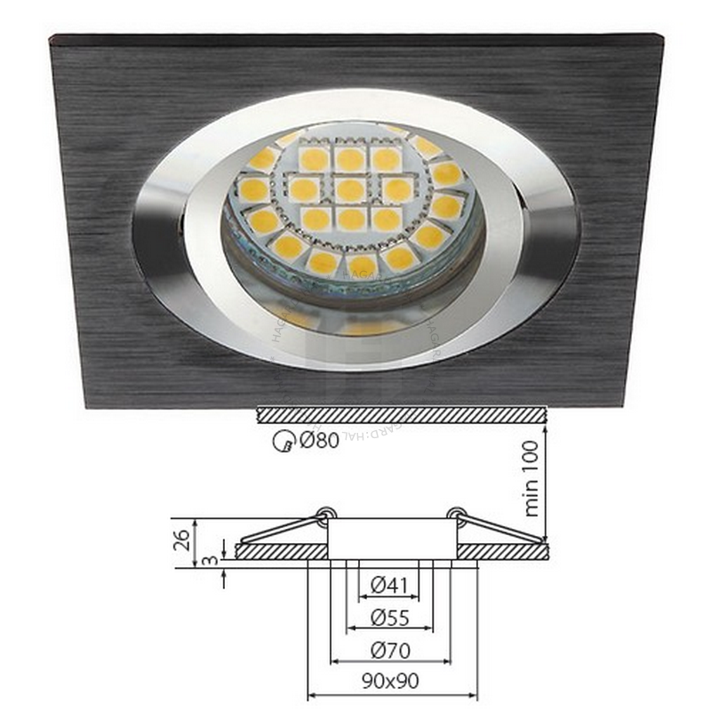Svietidlo bodové SEIDY CT-DTL50 18289 max. 50W GU5.3 12V IP20 čierna
