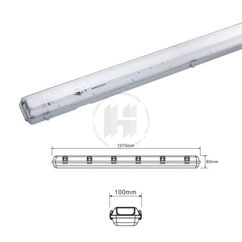 Svietidlo prachotesné ATLAS 0140 pre 2x LED trubicu 1500mm G13 230V IP65