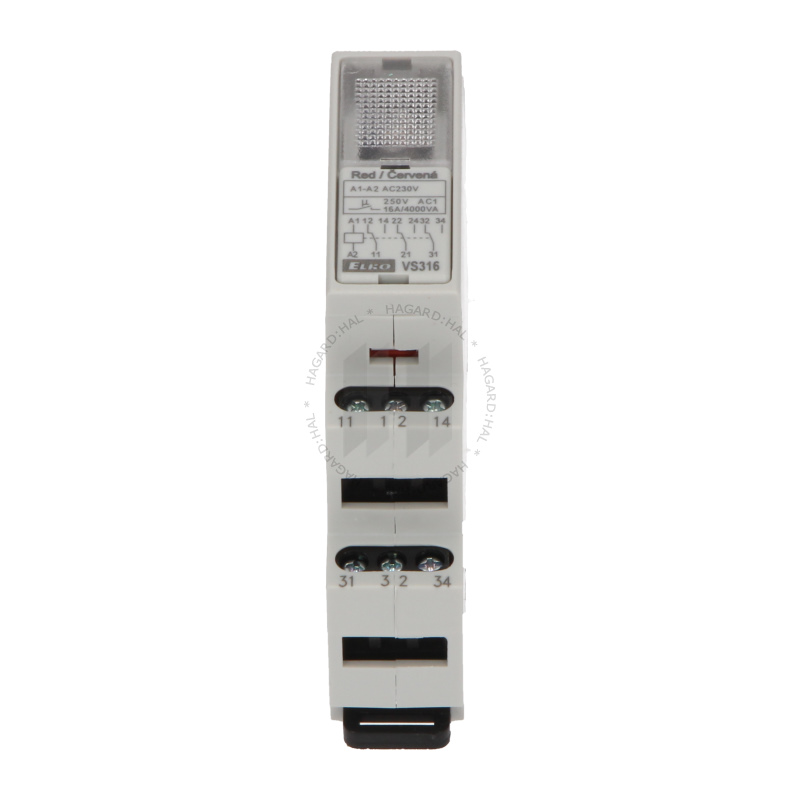 Relé pomocné VS316 230 4471 16A/230VAC 1M 3prep červená kontrolka