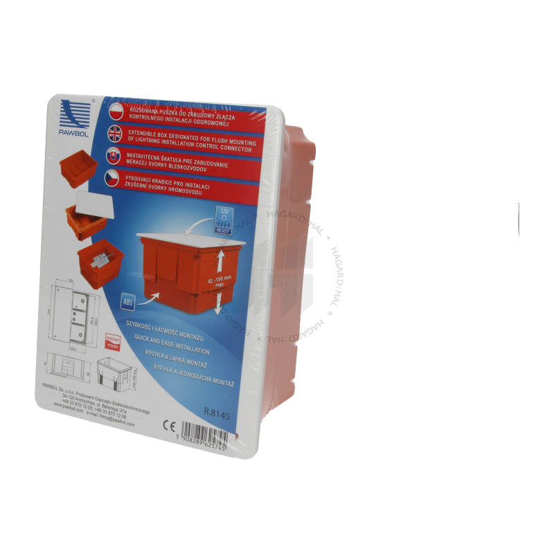 Krabica bleskozvodová R.8145 218x168x80mm pod omietku