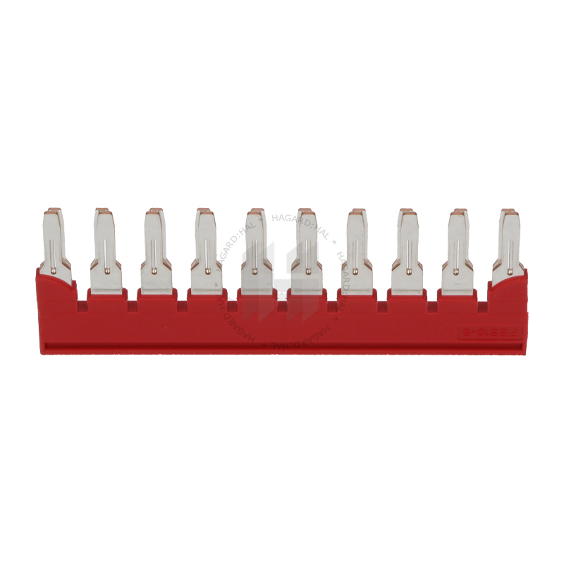 Mostík hrebeňový FBS 10-8 3030323 10P pre svorku 6mm2 červený
