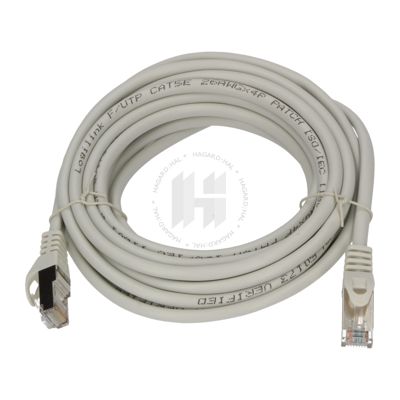 Kábel prepojovací PATCH tienený cat.5e FTP , SF/UTP 5m PVC šedý