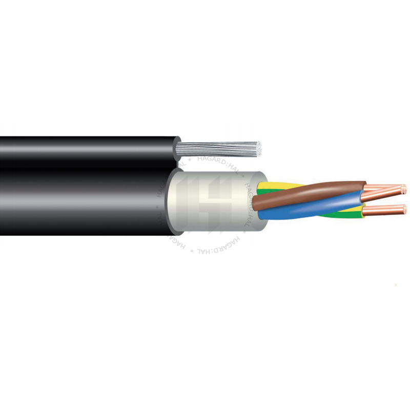 Kábel pevný závesný CYKY-Z-J 3x1,5 pvc čierny