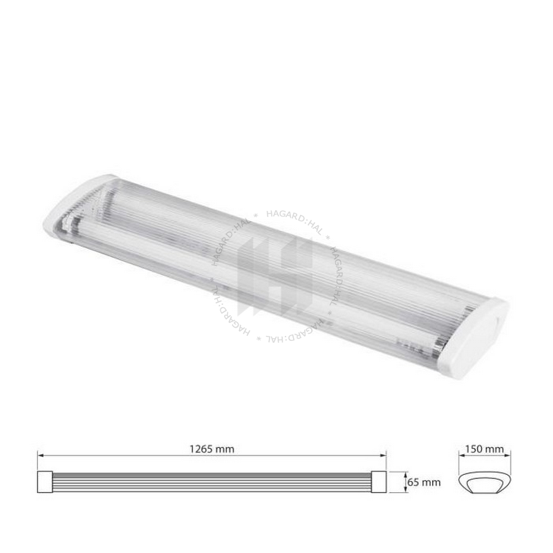 Svietidlo prisadené PARED pre 2x LED trubicu 1200mm G13 230V IP20