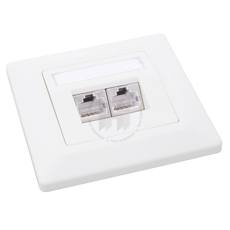 Zásuvká dátová 23100094 CAT6 STP 2xRJ45 biela