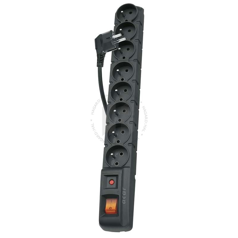 Kábel predlžovací P53899 8-násobný 3x1,0mm2 10A 250V PVC 1,5m čierny