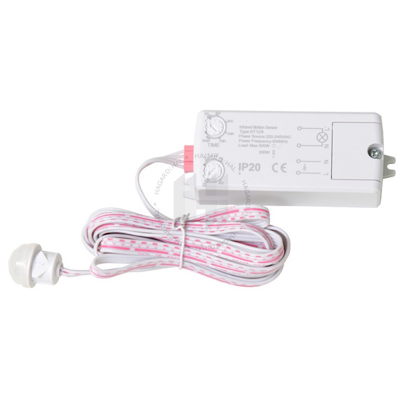 Senzor pohybu EST129-BI 230VAC 800W IP20 8m/120° PIR biela