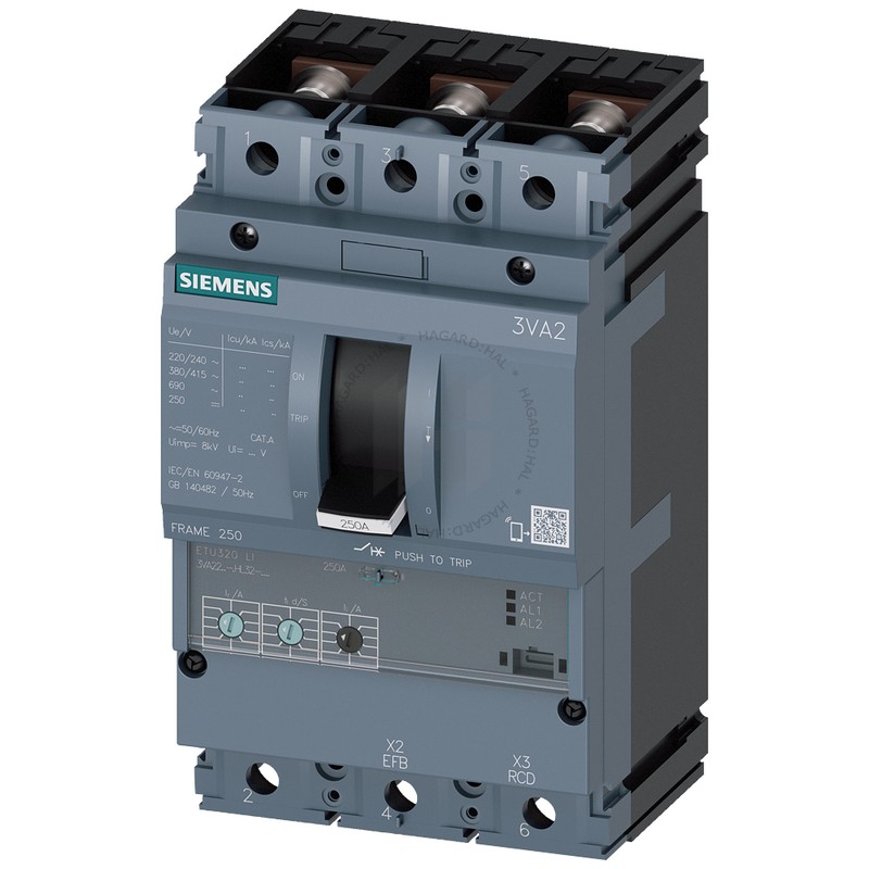 Istič výkonový 3VA2225-5HL32-0AA0 250A/415V 3P 55kA ETU320