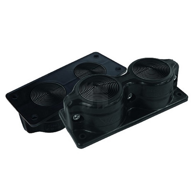 Priechodka káblová MC2(8-67) 2x8-67mm dvojitá PVC delená čierna