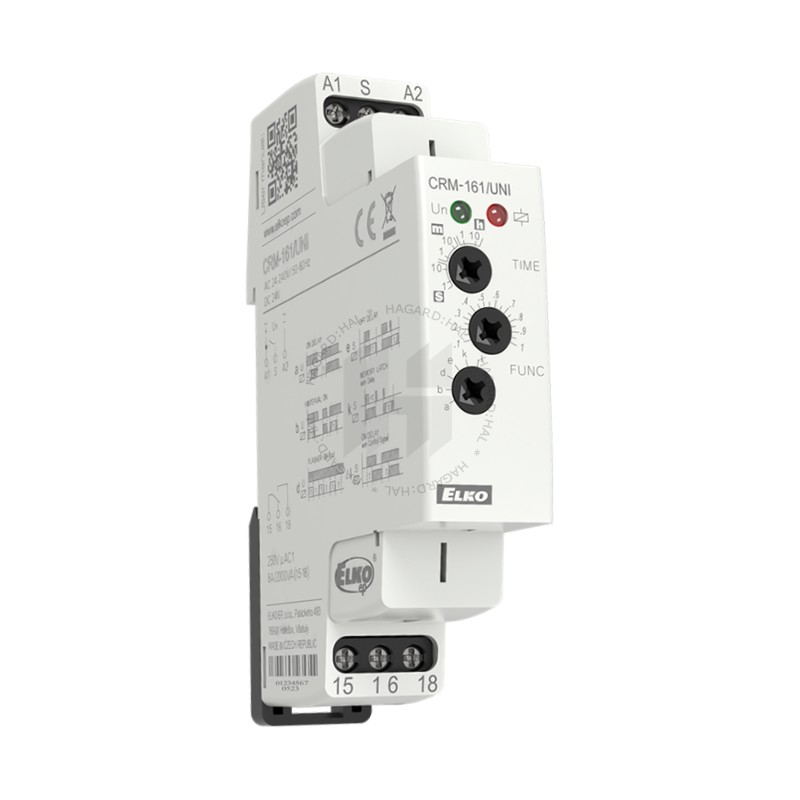 Relé časové CRM-161 8161 8A/24-240VAC/24VDC 1M 1prep multifunkčné