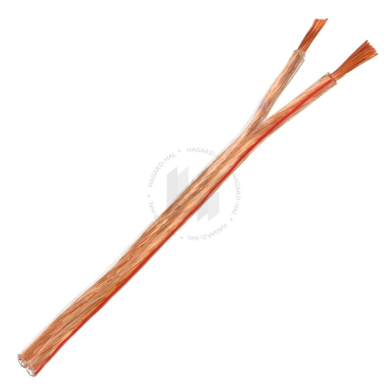 Kábel ohybný plochý CYH 2x1,5 pvc transparentná/červená
