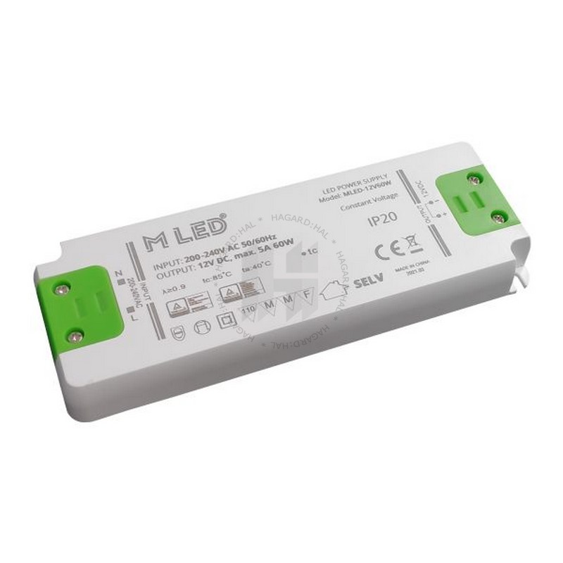 Zdroj napájací nábytkový MLED 60W 12V 5A IP20