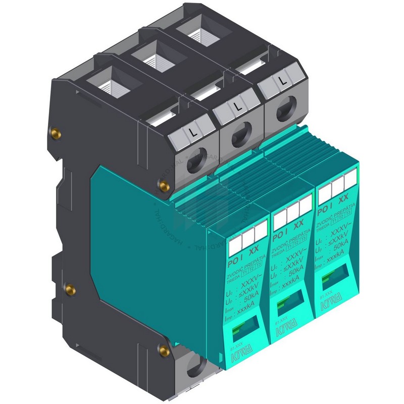 Zvodič prepätia PO I 3 PV 81.058 3P 600VDC/12,5kA FV aplikácie typ 1+2