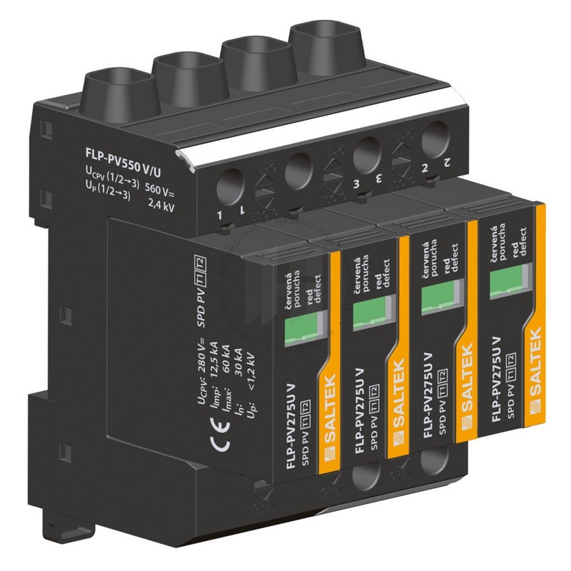 Zvodič prepätia FLP-PV550 V/U B+C 12,5kA vymeniteľný modul, optická signalizácia pre FV