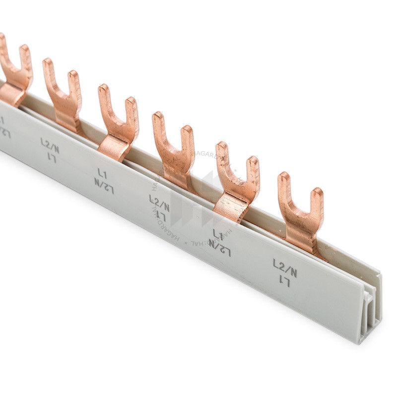 Lišta prepojovacia G-2L-1000/10 (U2x28-10/1000) 1315201 2P/10mm2/1000mm 63A vidlička