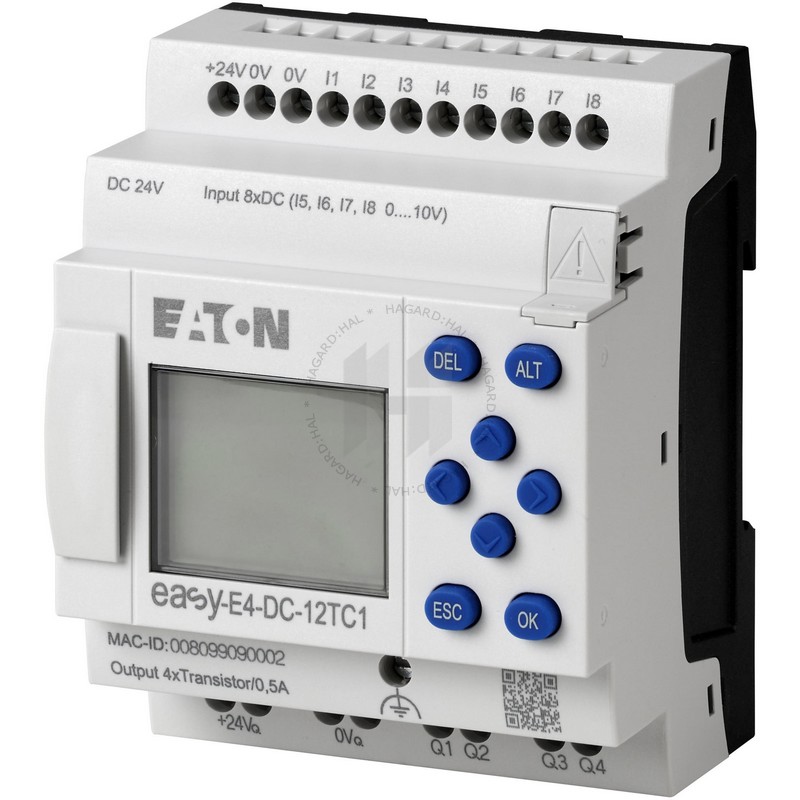 Relé riadiace EASY-E4-DC-12TC1 s displejom 24VDC 8 vstupov 4 tranzistorové výstupy