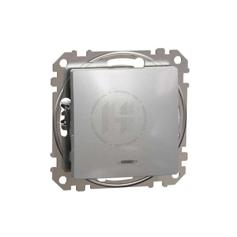 Spínač Sedna Design SDD113101L R1 s orientačnou kontrolkou hliník