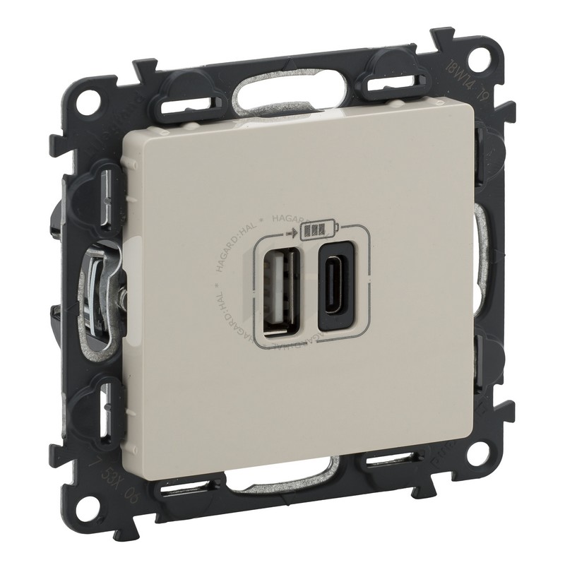 Zásuvka Valena Life 753206 USB A+C nabíjacia béžová