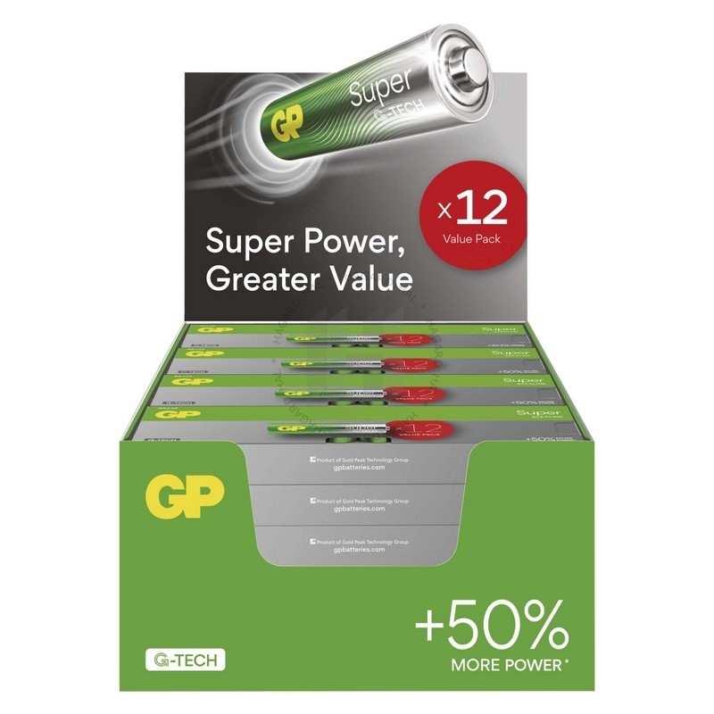 Batéria mikrotužková AAA GP Super B0114T 1,5V alkalická bal (12ks)