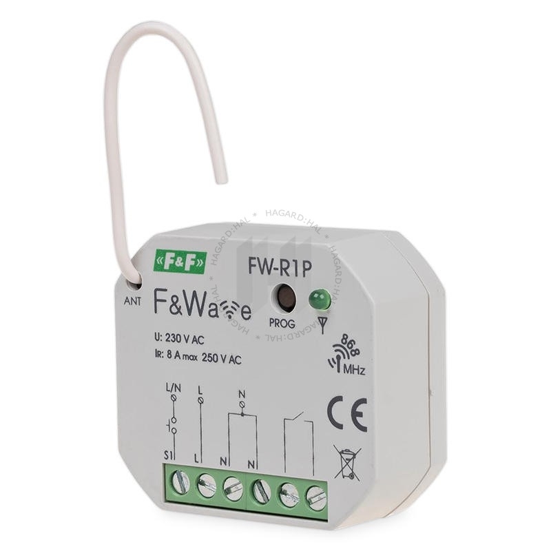 Relé impulzné bezdrôtové FW-R1P 8A/85-265V AC/DC do krabice