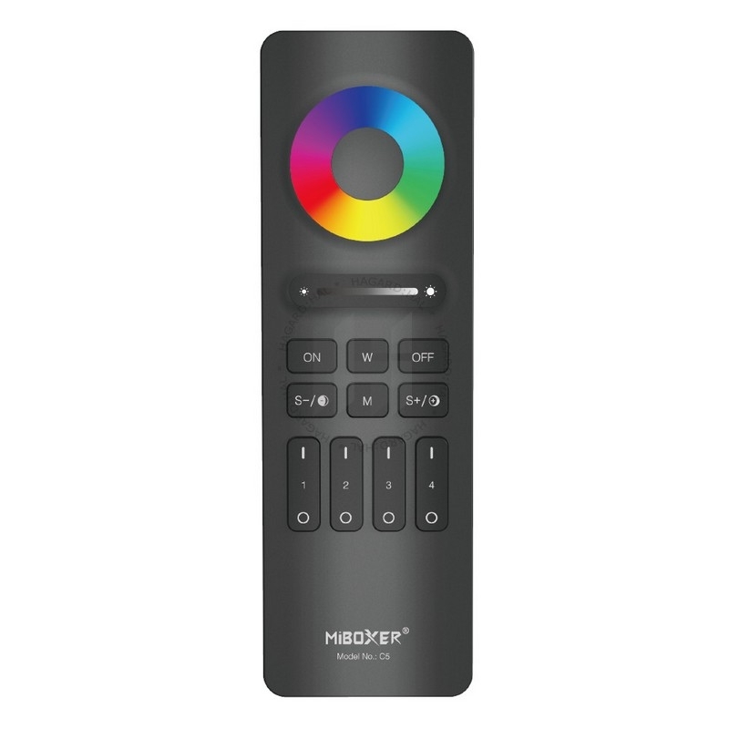 Ovládač LED C5 pre farebné RGB/RGBW + CCT pásy 4 okruhy 2,4GHz (FUT037S+)
