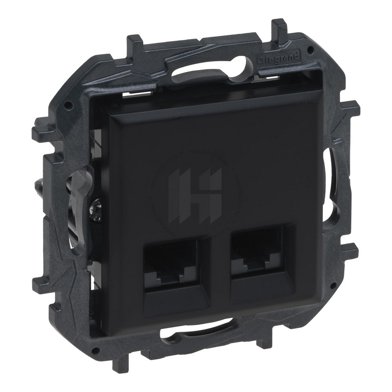 Zásuvka dátová Niloé Step 863564B 2XRJ45 CAT.6 UTP čierna